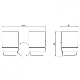 Стакан для зубных щеток двойной Timo Saona хром (13034/00)