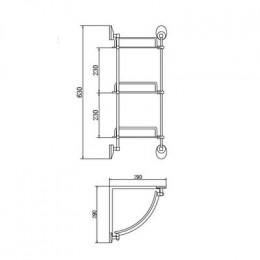 Полка FASHUN угловая трёхярусная хром (A1607-3)