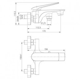 Смеситель для ванны Lemark Allegro (LM5914CW)