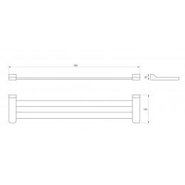 Полотенцедержатель двойной RUSH Thira (TR36532В)