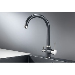 Смеситель для кухни GRANULA (2168, ШВАРЦ)