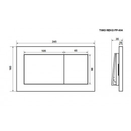 Кнопка смыва TIMO REKO 250x165 matt black (FP-004MB)