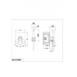 Смеситель для душа DK с гигиеническим душем встраиваемый матовое золото Bayern.Liszt (DA1515007)