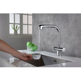 Смеситель для кухни с подключением фильтра и выдвижной лейкой Timo Saona хром (2346/00FL)
