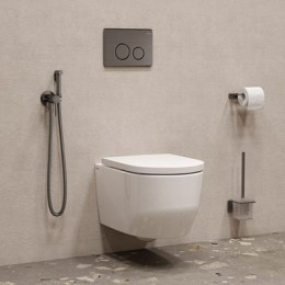 Встраиваемый смеситель с гигиеническим душем IDDIS Axes матовый графит (005GMR0i08)