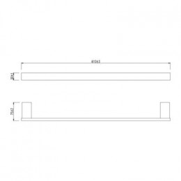 Полотенцедержатель Lemark SMOOTH LINE одинарный, графит (9786024)