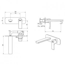 Смеситель Lemark Ursus для раковины встраиваемый (LM7226BG)