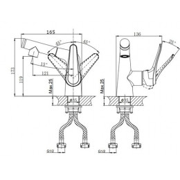 Смеситель для умывальника RUSH Jawa (JA0735-12)