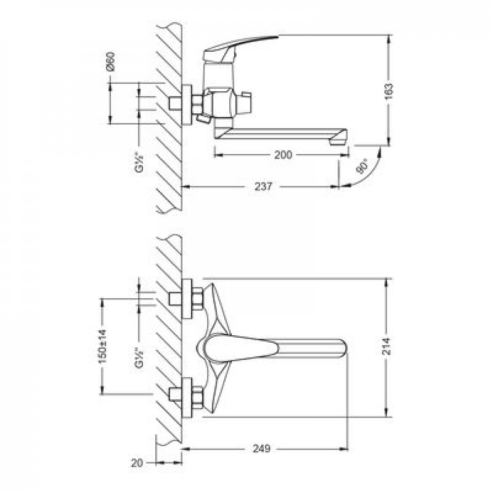 Смеситель для ванны Lemark Linara (LM0417C)