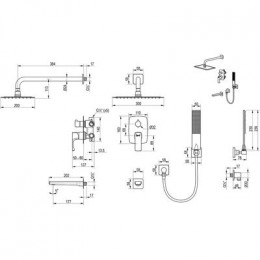 Душевая система Lemark Ursus встраиваемая (LM7222BG)