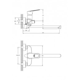 Смеситель для ванны с длинным поворотным изливом RUSH Edge (ED7735-51)