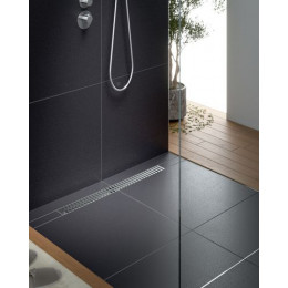 Душевой лоток TIMO Drain System 700 с вставкой "lines", Хром (DS230107/00)