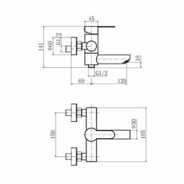 Смеситель для ванны FASHUN (A53001)
