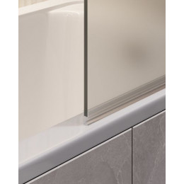 Шторка для ванны в узком профиле, 1400*600, стекло матовое 8 мм, Timo TC-60/00F-8 (T16)