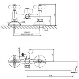 Смеситель для ванны и душа ESKO VIENNA (VN 31-2)