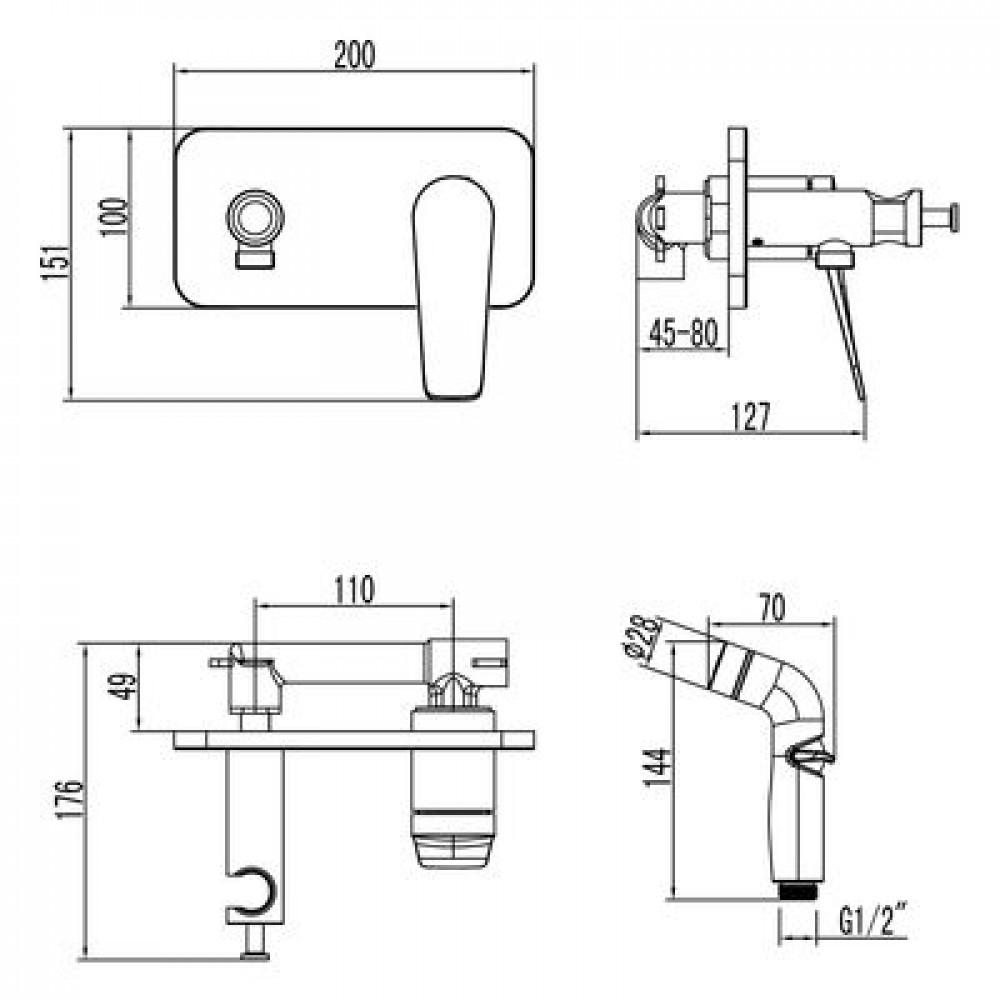 Гигиенический душ Lemark Bronx (LM3720GM)
