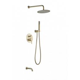 Душевая система скрытого монтажа со смесителем ESKO Gold (Set_7in1 Gold)