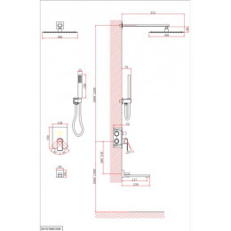 Душевая система D&K встраиваемая с изливом Bayern.Liszt (DA1515601A04)