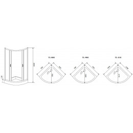 Душевой угол Timo 90*90*200 TL (TL-9001F)
