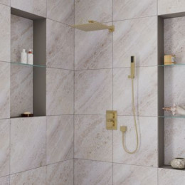 Душевая система для душа DK встраиваемая термостатическая матовое золото Bayern.Liszt (DA2515707A04)