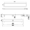 Душевой лоток TIMO Drain Protect 800 с двусторонней панелью PG20 под плитку, сатин (DP20800-PG20800)