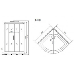 Душевая кабина Timo Comfort Clean Glass 100*100*220  (T-8801C)