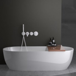 Смеситель встроенный для ванны с душем с термостатом Timo Saona белый матовый (2324/16YSM)