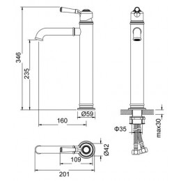 Смеситель для раковины-чаши Timo Arisa черный (5311/03F)