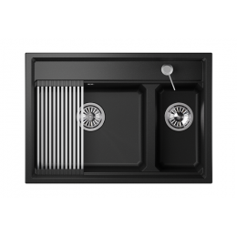 Кухонная мойка GRANULA Kitchen Space (7302, ЧЁРНЫЙ)