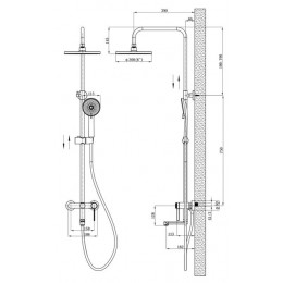 Душевая система со смесителем, ESKO "Sochi" (SC260CR)