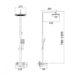 Душевая система, хром, Haiba (HB24818)
