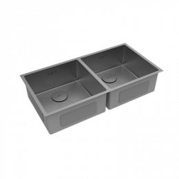 Кухонная мойка Lemark PRORAN 900 прямоугольная с двумя чашами из нержавеющей стали цвет: графит (9936139)