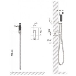 Смеситель встроенный с гигиеническим душем Timo Torne (4389/17SM) золото матовое