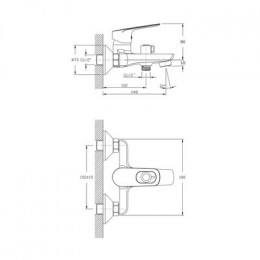 Смеситель для ванны с коротким изливом RUSH Edge (ED7735-44)