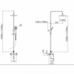 Душевая система, хром, FASHUN (A2418)