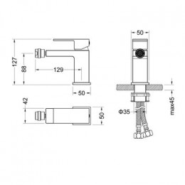 Смеситель для биде Timo Selene (2062/17F) золото матовое