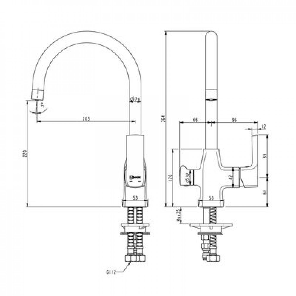 Смеситель для кухни Lemark Ursus с подключением к фильтру (LM7261BL)