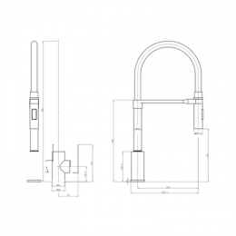 Смеситель FASHUN для кухни с гибким силиконовым изливом  и магнитным фиксатором (A54511-7)
