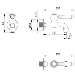 Кран Lemark Villa для бани (LM4890B)