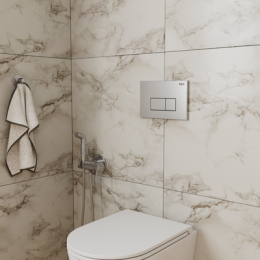 Клавиша смыва, матовый хром, D&K Rhein (DB1499002), инсталляция DI8050127