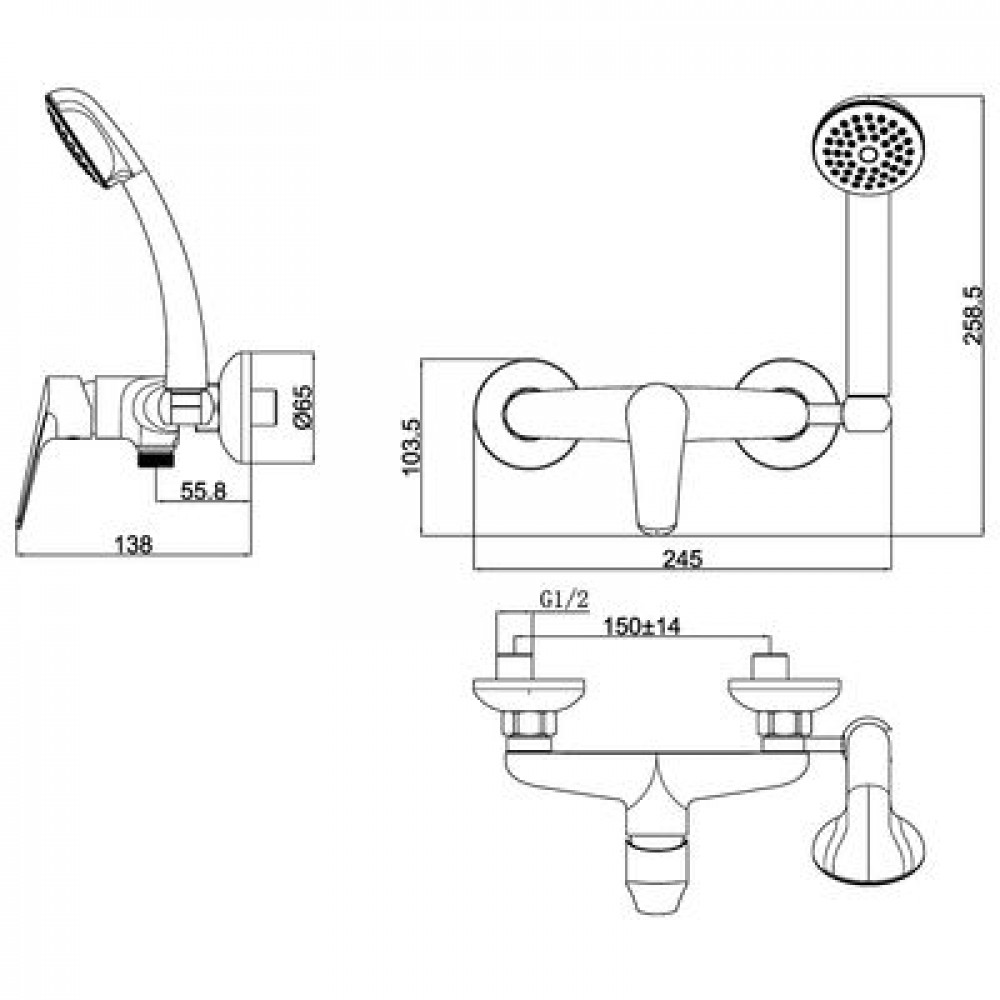 Смеситель для ванны Lemark Partner (LM6559C)