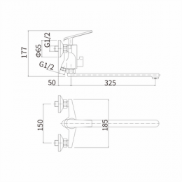 Смеситель для ванны и душа FASHUN хром/белый (A2281-8)