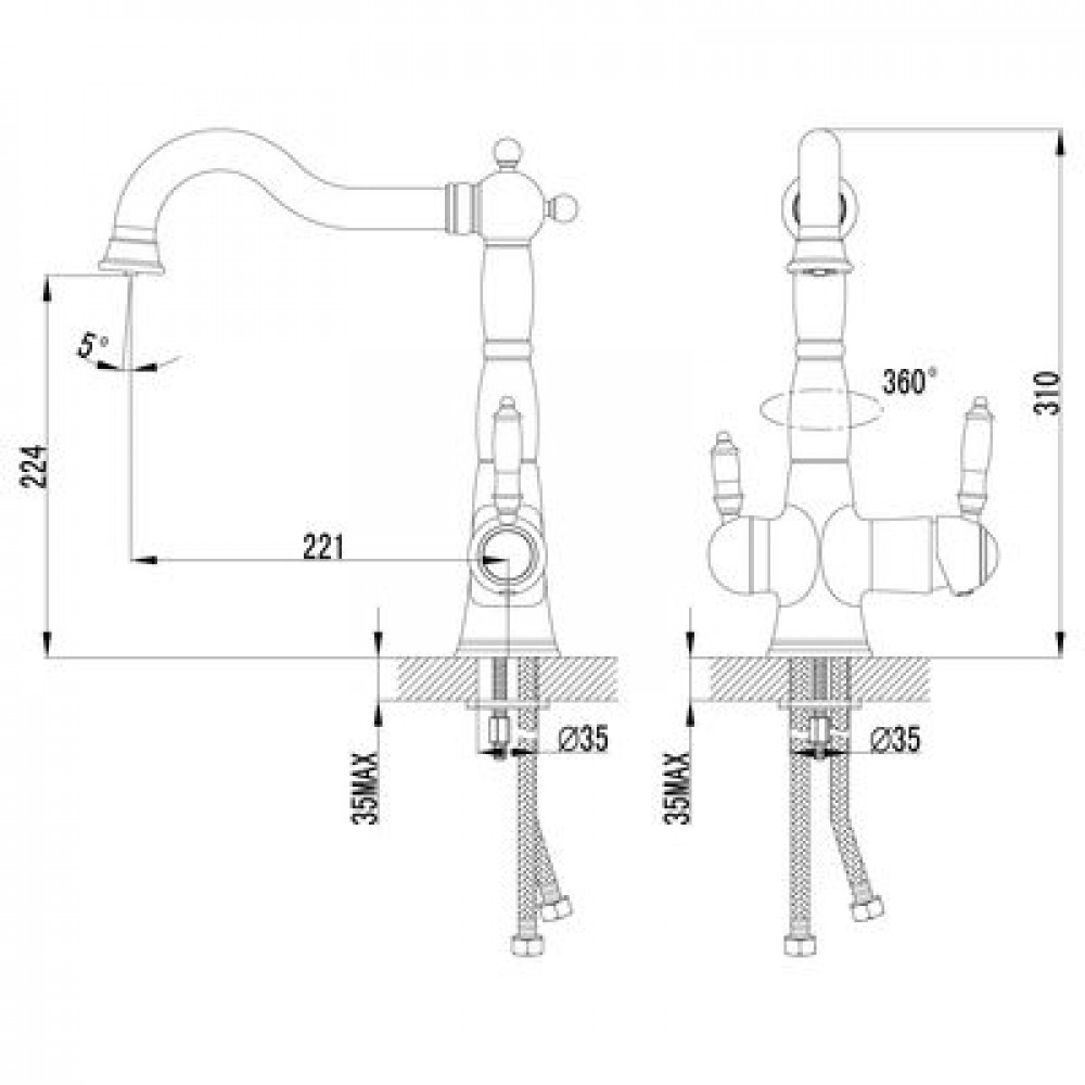 Смеситель для кухонной мойки Lemark Comfort (LM3065C)