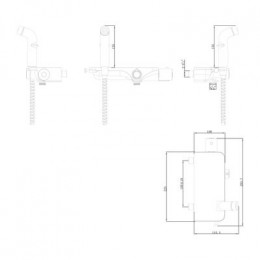 Смеситель Lemark Solo термостатический с гигиеническим душем, настенный (LM7169CW)