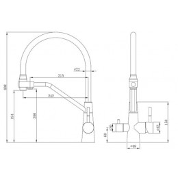 Смеситель для кухни ESKO R-излив, с подключением к фильтру, белый (K25 W)