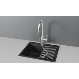 Смеситель для кухни GRANULA с выдвижным изливом и подключением к фильтру (8168, НЕРЖ)