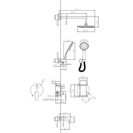Душевая система скрытого монтажа ESKO (7in1 SB)