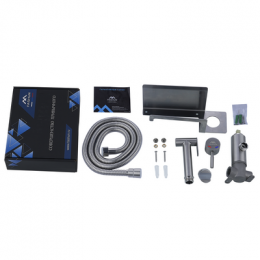 Смеситель встраиваемый FASHUN с полочкой, гигиенической лейкой и держателем туалетной бумаги, сатин (A57703)