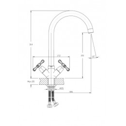 Смеситель для кухонной мойки RUSH Bianki (BI7650-24)