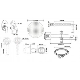 Душевая система скрытого монтажа ESKO (Set_7in1)